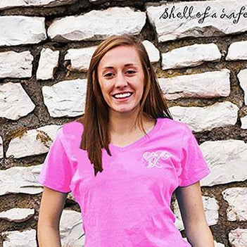 V-Neck Peace Sign Tee