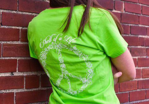 Crew Neck Peace Sign Tee